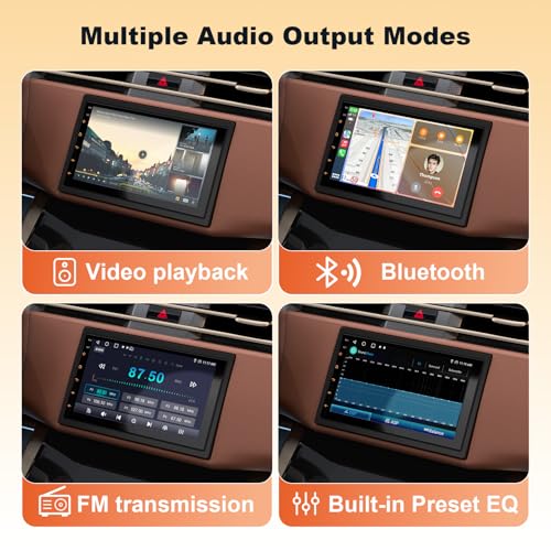 Image of Haudio Double Din Car Stereo - Wireless CarPlay & Android Auto, 7 inch HD Touchscreen Car Radio with Bluetooth,Voice Control, Backup Camera, Subwoofers, SWC, GPS Navigation (2+64GB)