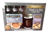 Selección de té, galletas de mantequilla y conservas de lujo de Hampton  Cesto  Set de regalo  3 x conservas  80 bolsitas de té  100 g de dedos de mantequilla  Taza de ceramica