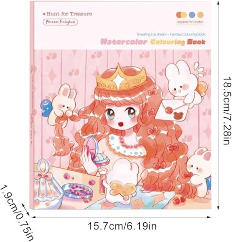Image of Crackles for Beginner Watercolor Book - Painting Set | Painting Set - DIY Coloring Note-Book with Watercolor Princess & Rabbit Designs - (Pack of 2)