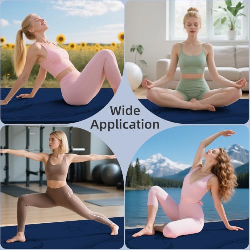 Image of HAHE Extra Wide Yoga Mat, 72 inchx40 inchx0.4 inchThick, Large Exercise Mats