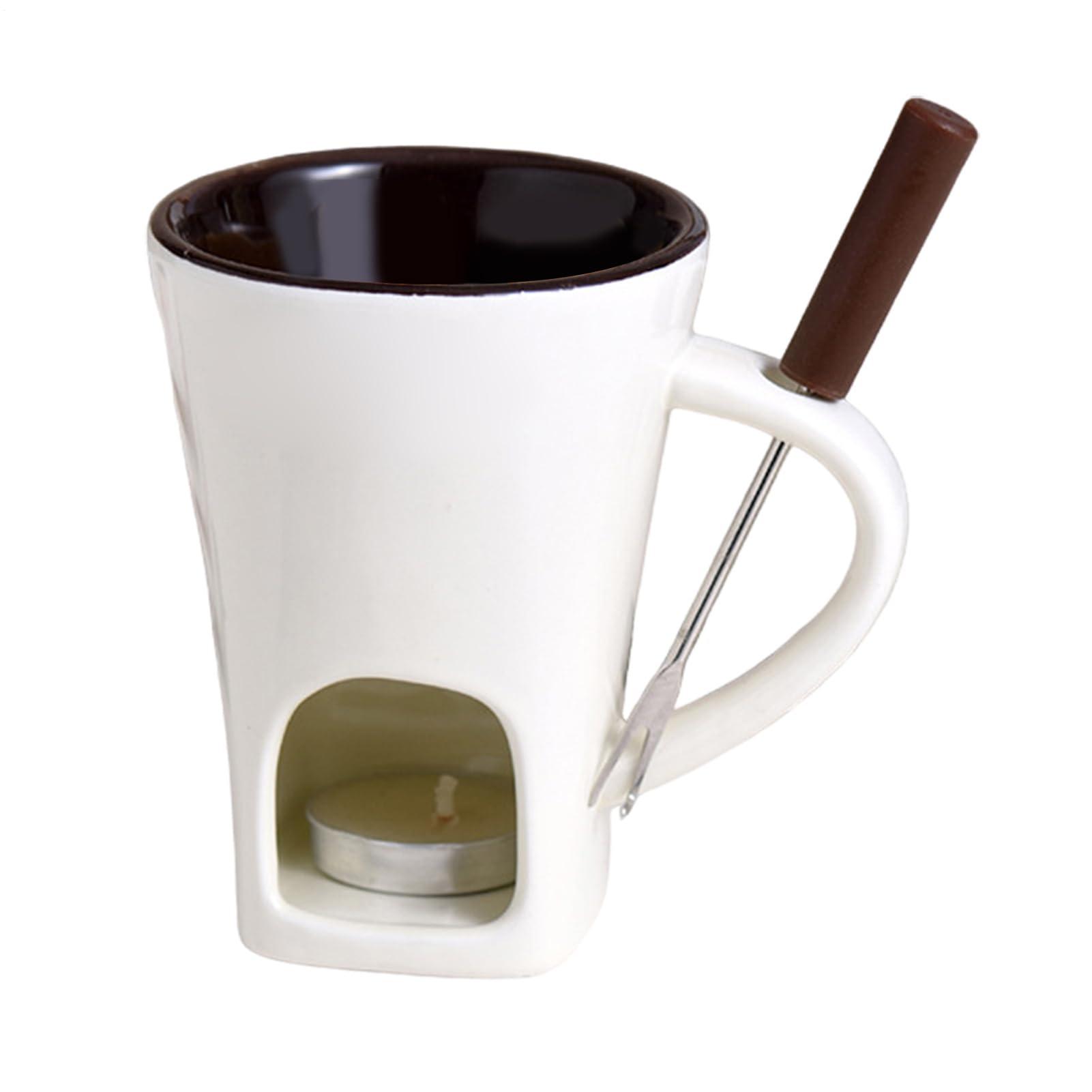 Tasse à fondue au chocolat rouge émaillé résistant à la chaleur pour bougie
