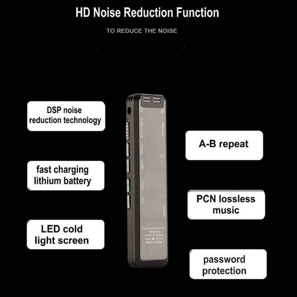 Registratore vocale Digitale da 8 GB Voice Recorder - Registratore a Nastro per lezioni, Riunioni, Interviste, Mini registratore Audio Carica USB, MP3