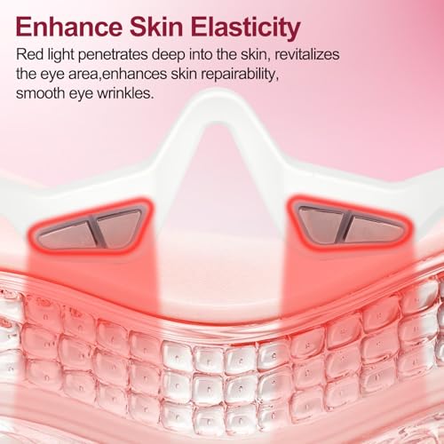 Under Eye Red Light Therapy Device, Red Light Therapy Glasses, 4 Modes Microcurrent Eye Massager for Relieve Eye Bags, Reduce Dark Circles and Puffiness - Image 4