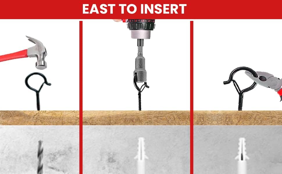 Miniatura 3 de Paquete de 30 ganchos de tornillo Q Hanger  Ganchos de rosca de 2.2 pulgadas con hebilla de seguridad para colgar luces de patio de Navidad y