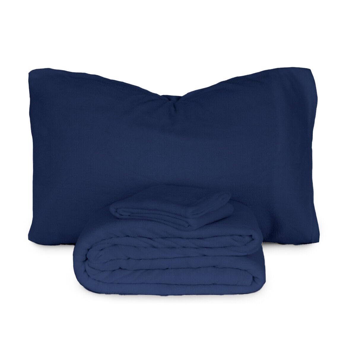 Morbidissimi Set Lenzuola Completo Letto in Pile Coral Tinta Unita, Termico, Morbido, Caldo per Letto Matrimoniale Blu