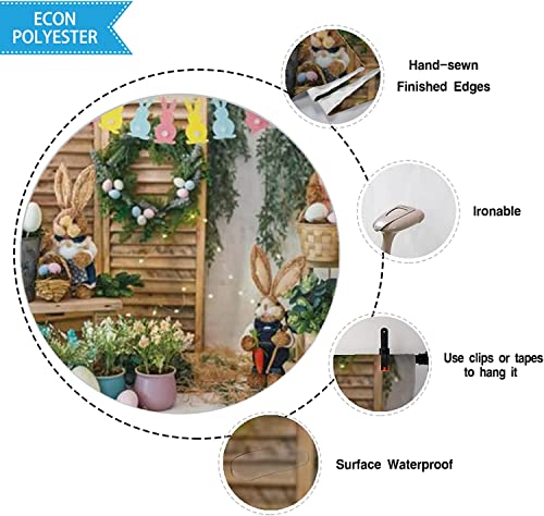 Swepuck 7X5Ft Spring Easter Photography Backdrop Garden Bunny Colorful Eggs Flower Stand Background Rabbit Flag Baby Kids Portrait Photo Tapestry Booth Props #TOP3