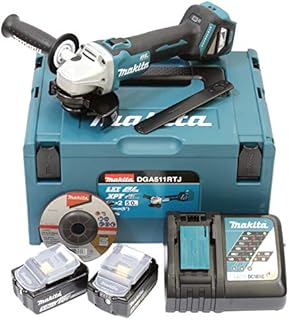 Makita DGA511RTJ Akku-Winkelschleifer 18 V / 5,0 Ah, 2 Akkus + Ladegerät im MAKPAC