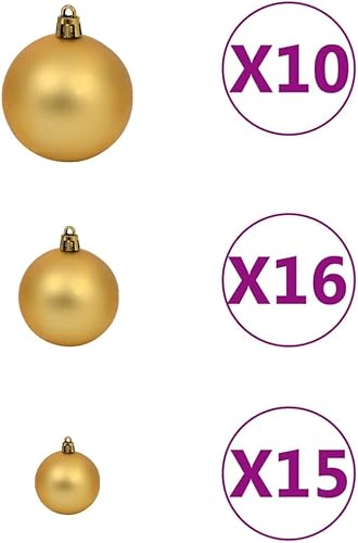 Miniatura 6 de vidaXL 82.7" Artificial Christmas Tree with LED Lights, Pinecones, Ball Set, Sturdy Base - Tall and Lush Holiday Decoration, Includes Stand and Peak