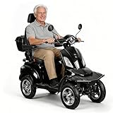 1000W 4-Wheel Electric Mobility Scooter for Adults & Seniors, 15.5 mph Max Speed, 25 Miles Long Range, 500lbs Capacity, Heavy Duty All Terrain Electric Scooter with Lockable Trunk & 20° Hill Climb
