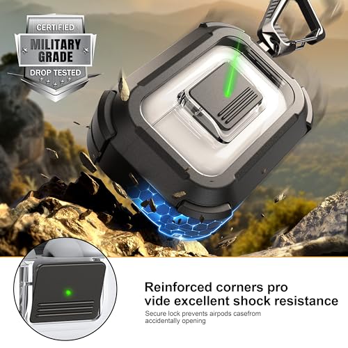 Image of RFUNGUANGO AirPods Pro 3 Case MagSafe Magnetic Automatic Lock, Black