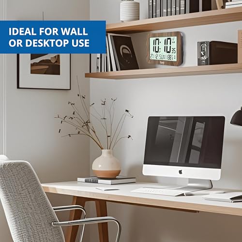 Image of Ajanta Digital Wall Clocks (LCD-140-Oak Wood)