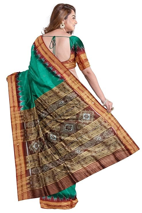 Image of Handmade Pure Bomkai Silk Saree Khandua Natural Silk Ikkat Saree For Women /Ethnic Wear /Traditonal Saree /Handloom Saree With Regular Fit Blouse Piece