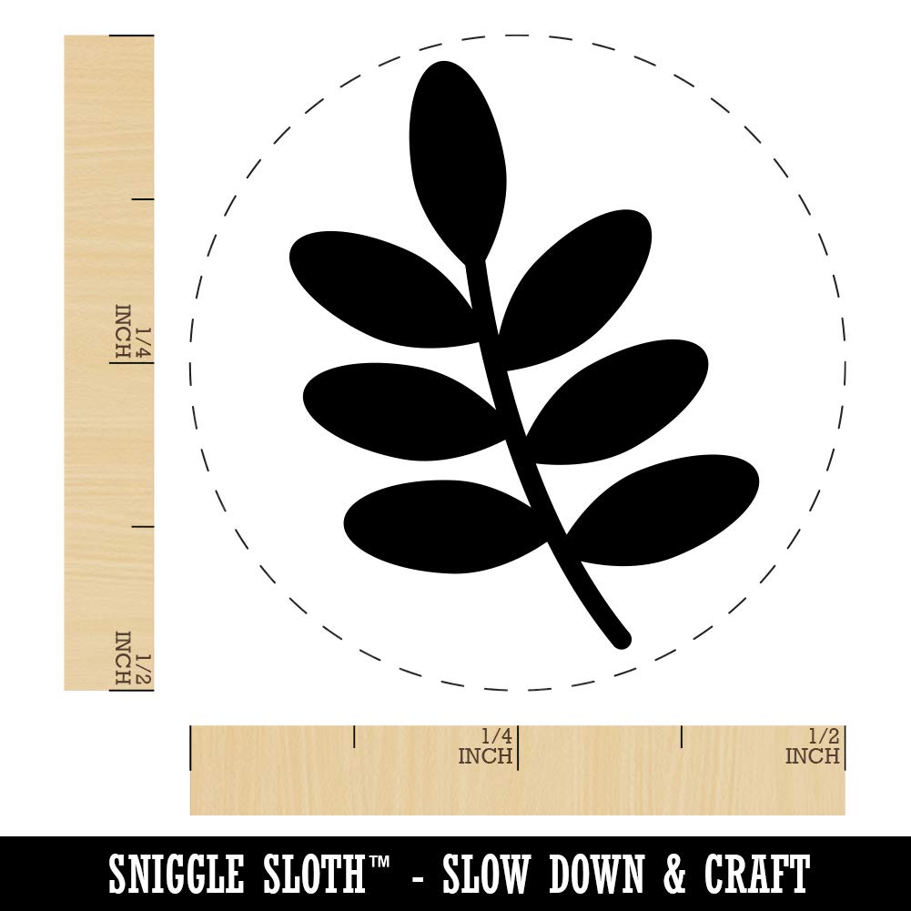 Leaf Branch Solid Rubber Stamp for Stamping Crafting Planners - 1/2 Inch Mini