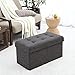 Ornavo Home 30 Inch Folding Storage Ottoman with Storage Bench, Large Storage Ottoman Bench, Storage Chest, Foot Rest Stool, Bedroom Bench with Storage - (Charcoal Gray)
