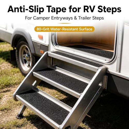Image of 24 Inch x 20FT Wide Anti Slip Traction Tape, Extra Wide Black Abrasive Grip Tape for Outdoor Steps, Ramps, Walkways, Platforms, Garage Floors, Indoor Outdoor