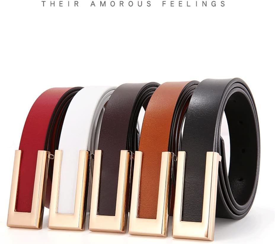 Thin Belt for Women Personality Metal Buckle Waist Strap Ladies Trouser Dress Decoration Waistband (Color : E, Size : 100cm)