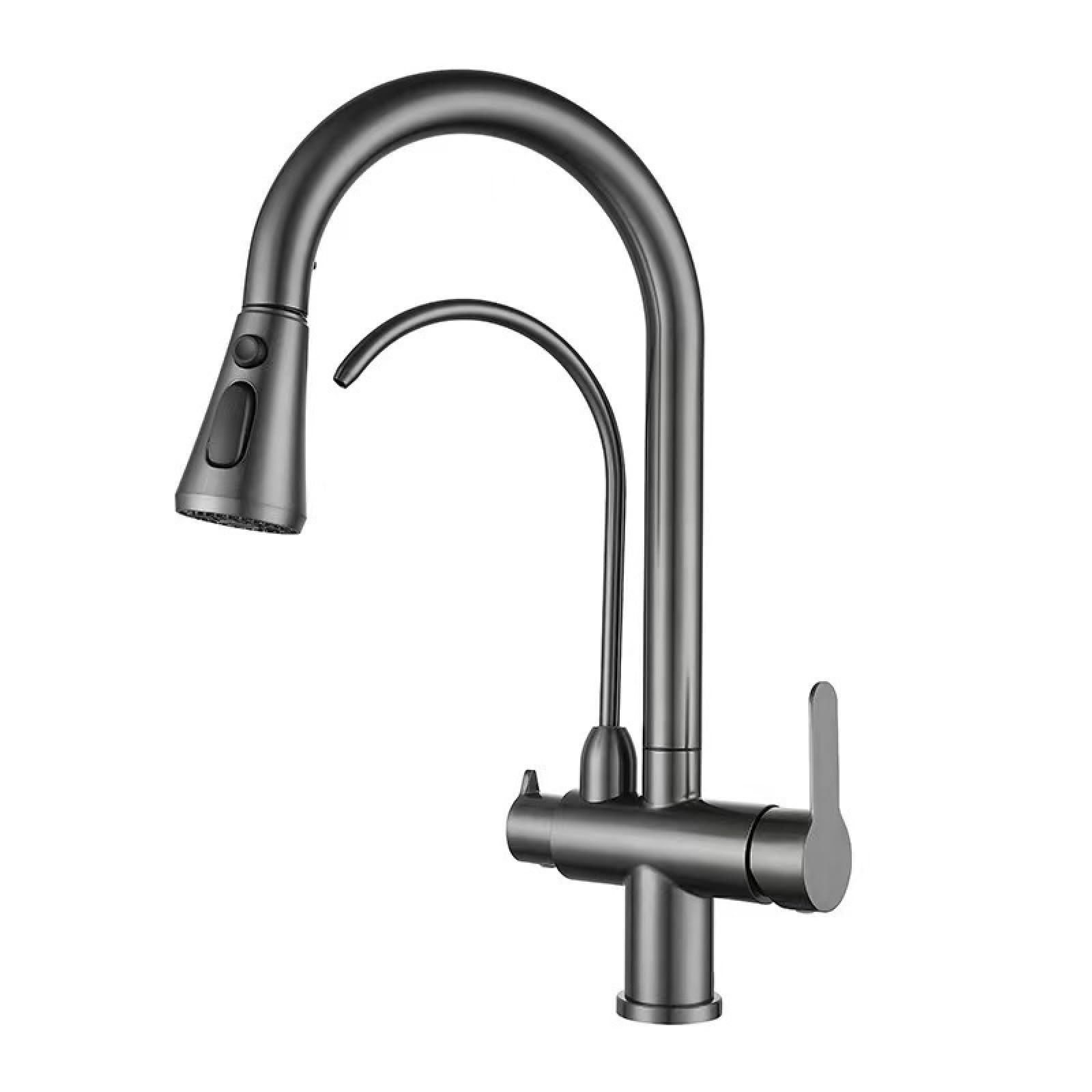 Fanjubei Pvd Grabs The Ash Kitchen Pull-Out Hot And Cold Drinking Water Faucet, Grab The Dust