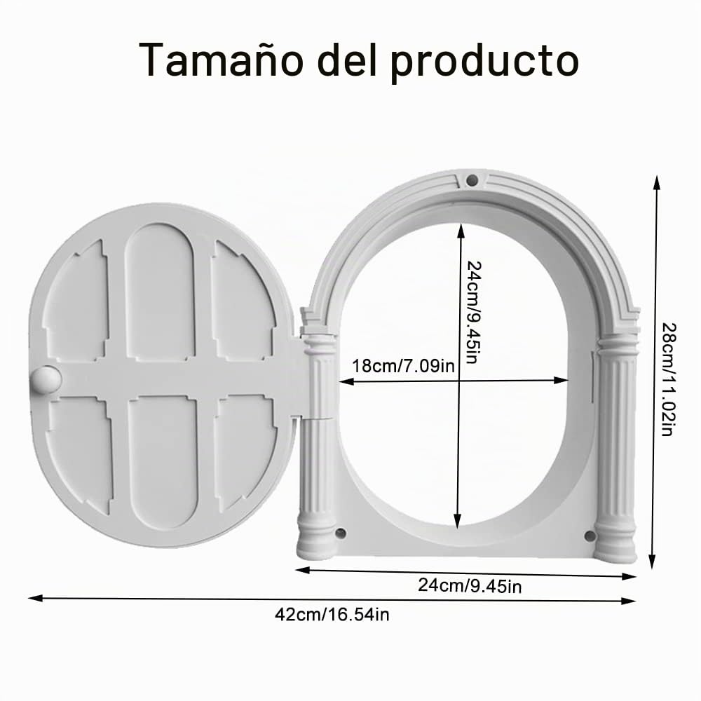 Solapas de Gato para Puerta, Puerta de Gatito para Puerta Interior, Puertas de Mascotas sin Solapa para Gatos pequeños de hasta 20 Libras, bloquea los olores de Arena de Perros y Gatos (Blanco)