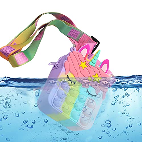 Weesey Pop-in-it Fidget Toys Unicórnio Crossbody para Mulheres Meninas, Push Bubble Sensory Pop Simp