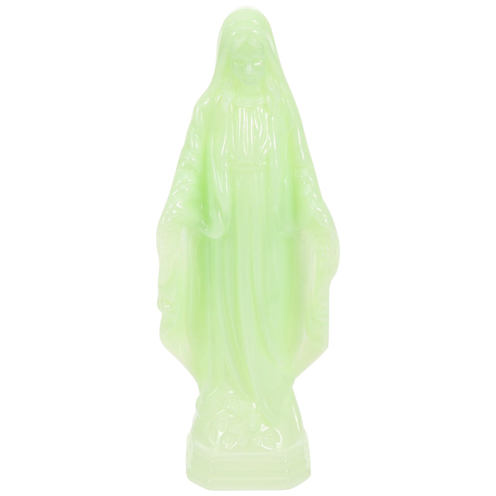 Kichvoe Estatua De La Virgen María Estatuilla Luminosa De La María Que Brilla En La Oscuridad Estatuilla De María Señora De Gracia Escultura Católica Adorno De Escritorio para