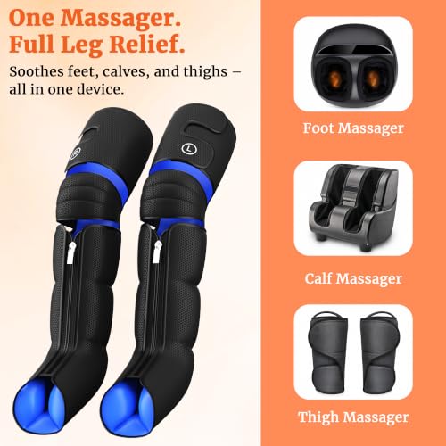 Botas de Compresión para Piernas: Sistema de Compresión de Aire para Piernas Completas con 6 Modos, 9 Intensidades, 4 Niveles de Calor y 3 Temporizadores, Presión Relajante para Pies y Piernas – Regalo de Cumpleaños para Mujeres, Hombres, Mamá y Papá miniatura 6