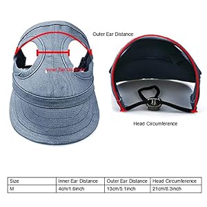 Pet Baseball, Dog Cat Outdoor Sunbonnet with Ear Holes Adjustable Stripe Summer Pet Parent Child Hat(M) Pet Baseball, Dog Cat Outdoor Sunbonnet with Ear Holes Adjustable Stripe Summer Pet Parent Child Hat(M)