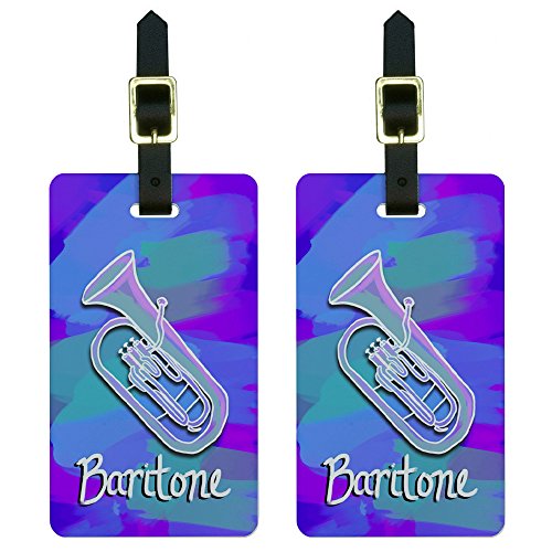 Baritone - Musical Instrument Music Brass Band Luggage Tags Suitcase ID Set of 2
