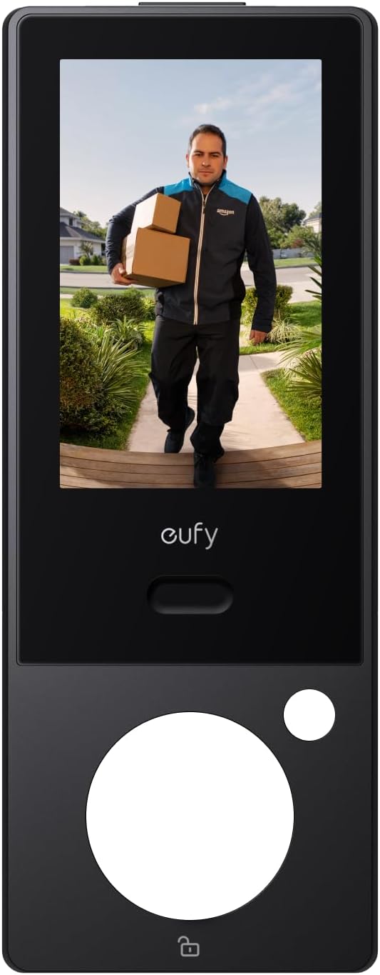 eufy Rear Lock Video Screen, Display Accessory for FamiLock S3 and S3 Max, Add-On Live View Screen for Front Door Locks, Easy Replacement or Upgrade, Real-Time Visitor Monitoring