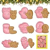 🎅8 Formas diferentes: El cortadores de galletas de navidad contiene 8 formas diferentes, satisface todas las necesidades de usted y su hijo. Las ricas formas de las galletas son muy populares entre los niños en las fiestas navideñas.