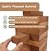 Juegoal 54 Pieces Giant Tumble Tower Blocks Game Giant Wood Stacking Game with 1 Dice Set, Gameboard, Canvas Bag for Adult, Kids, Family, Brown