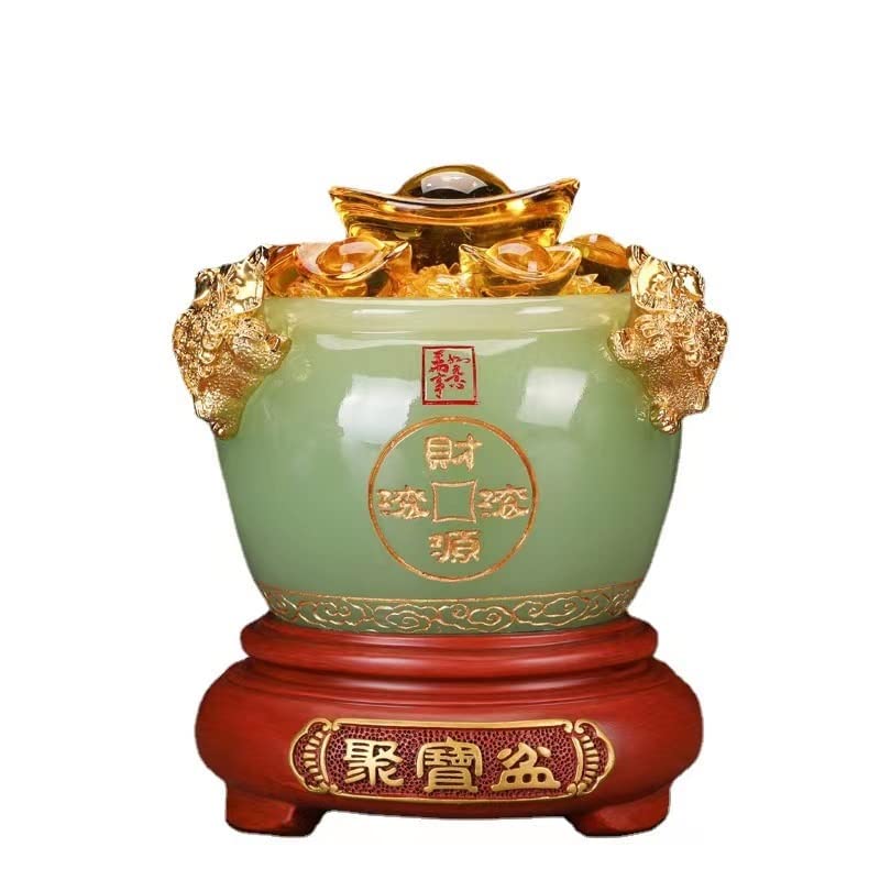 Amazon.co.jp: 聚寶盆 風水 置物 金運 聚財 黄水晶 シトリン 置物 祈願