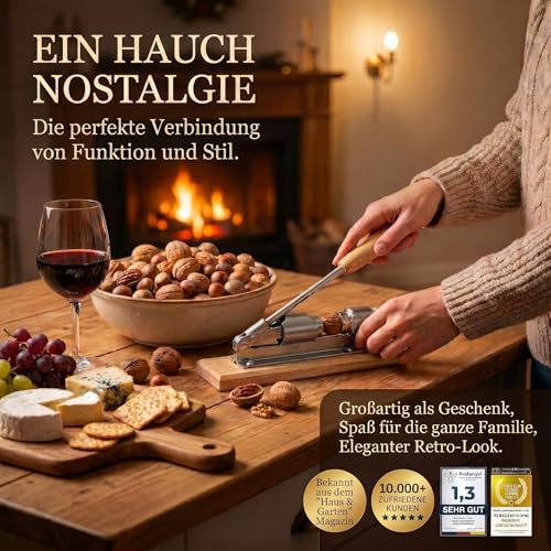 GOODS+GADGETS® Nussknacker für Walnüsse stufenlos verstellbar Edelstahl – Ansicht 6