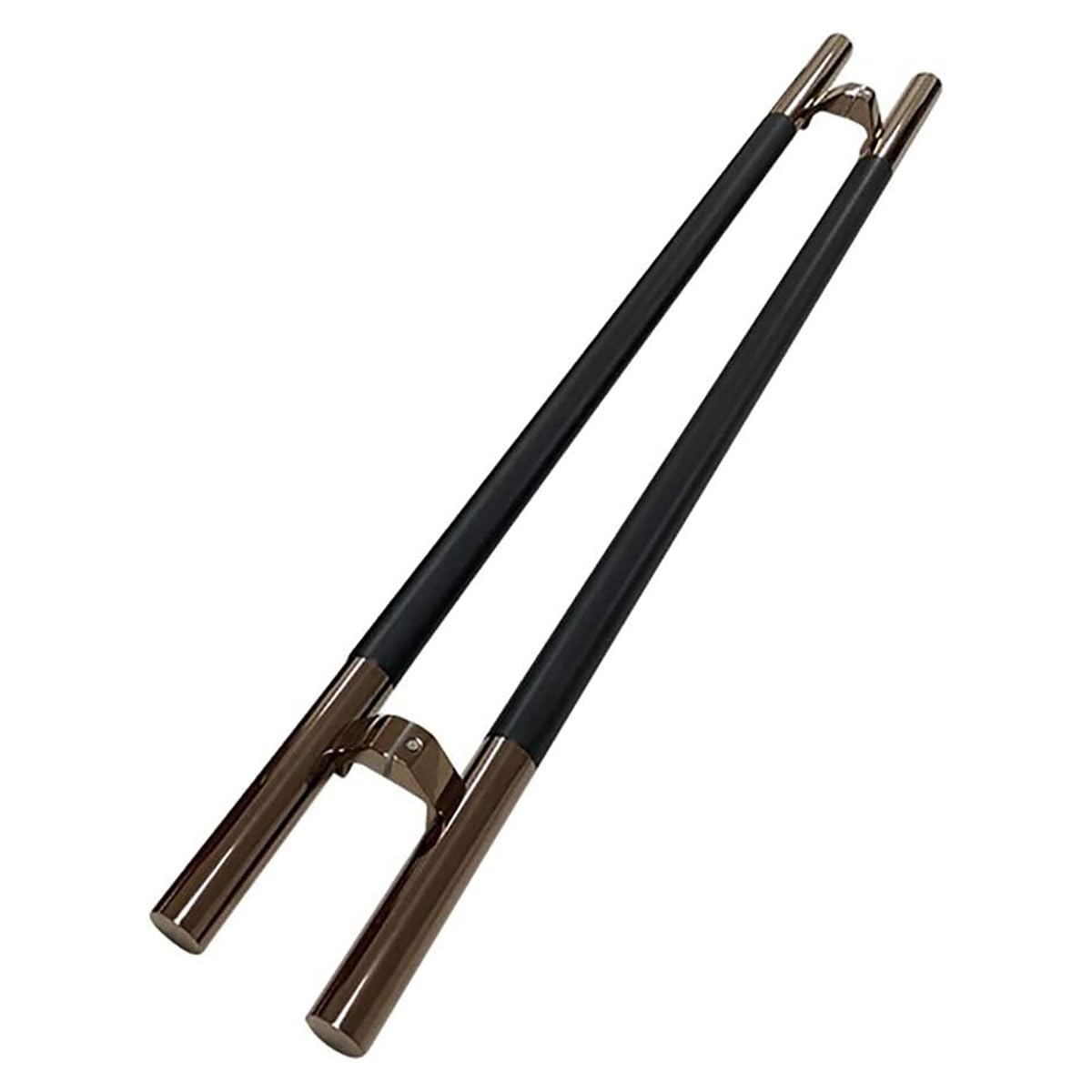 Poignée de porte de cabanon en bois massif noir pour verre trempé commercial