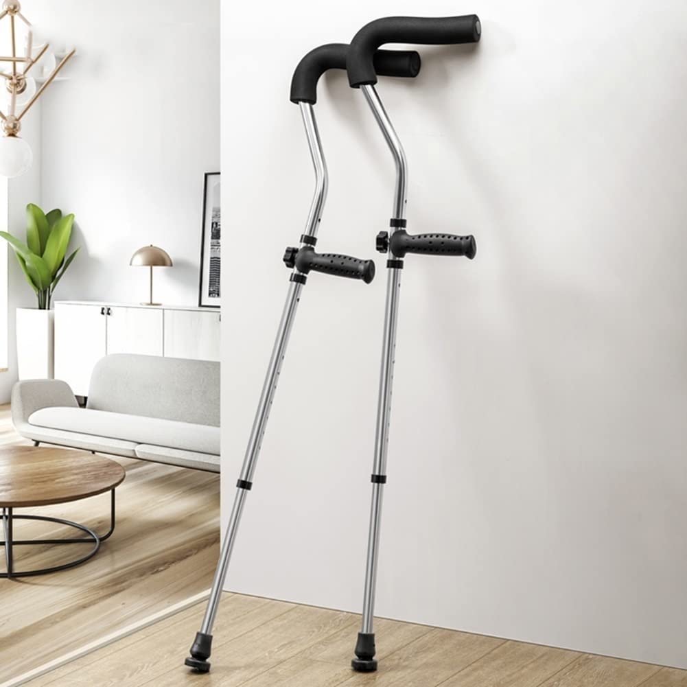 Kule Pod Pachami dla Dorosłych, Lekkie Aluminiowe Kule do Chodzenia, Pomoce do Chodzenia, Ergonomiczny Uchwyt, Dotyczy Starszych, Niepełnosprawnych, 1 Para