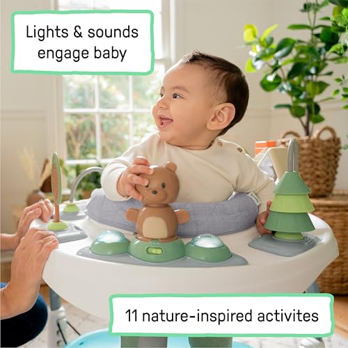 Image of Ingenuity Spring & Sprout 2-in-1 Baby Activity Center Jumper and Table with Infant Toys - Ages 6 Months +, First Forest