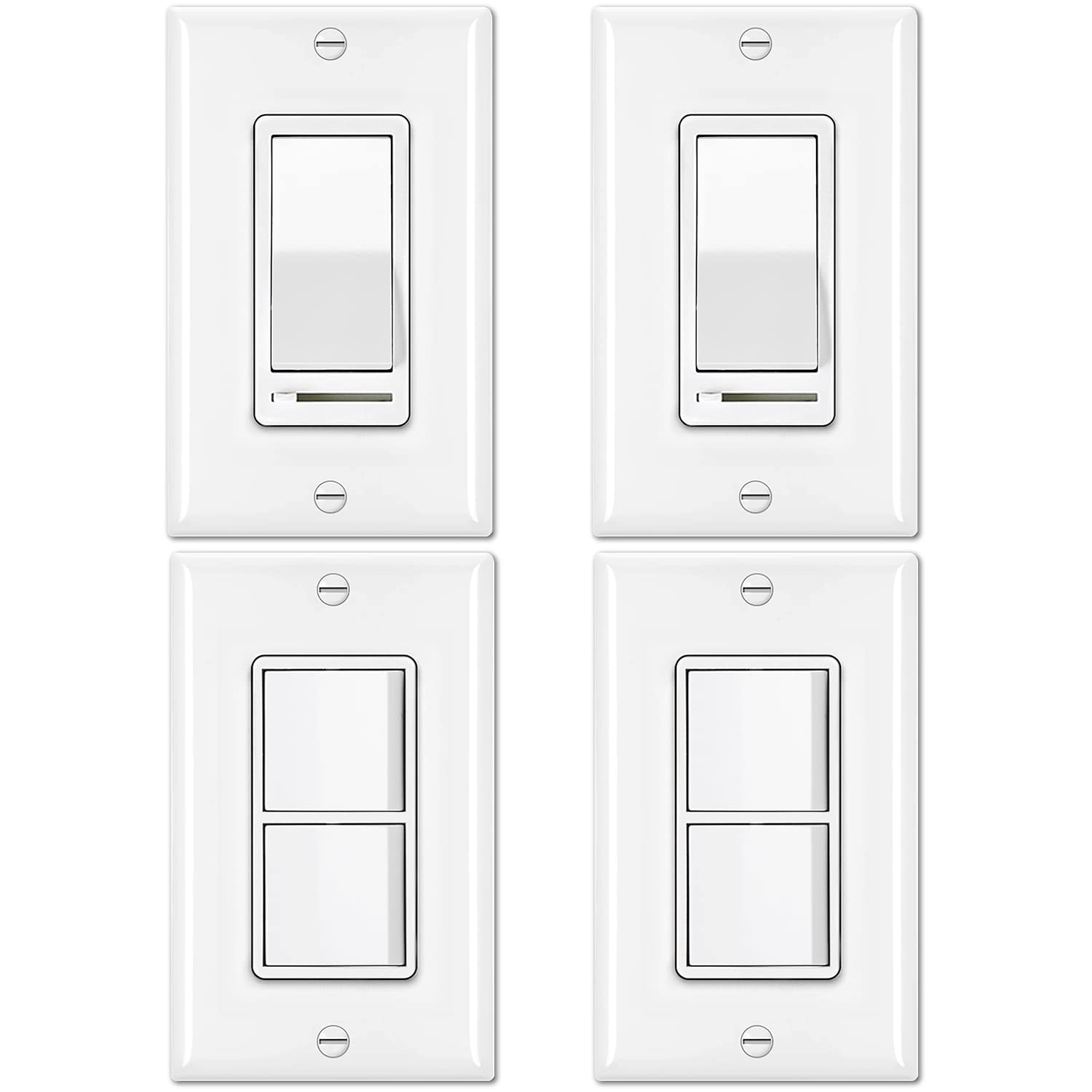 [4 Pack] BESTTEN Dimmer Light Switch, Universal Lighting Control