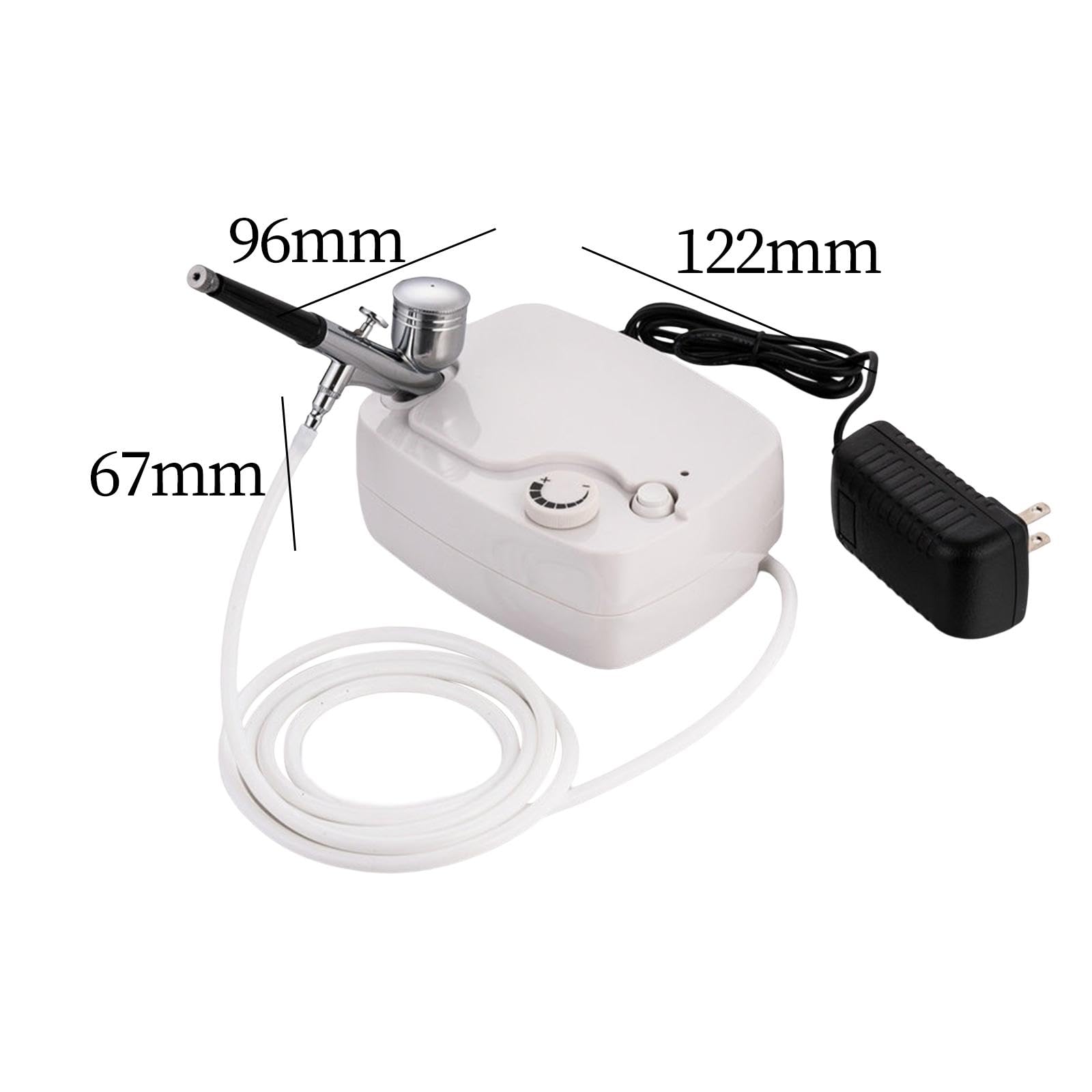 Aérographe Portatif Compresseur Kit Aérographe Ensemble Mini Aérographe Fonction Polyvalente Matériau Métal Facile à Nettoyer Utilisatio, Blanc