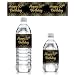 Black and Gold 50th Birthday Party Water Bottle Labels (24 Count)
