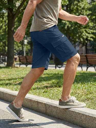 Image of JMIERR Mens Casual Cotton Twill Cargo Shorts Drawstring Classic Chino Stretch Short with 6 Pockets