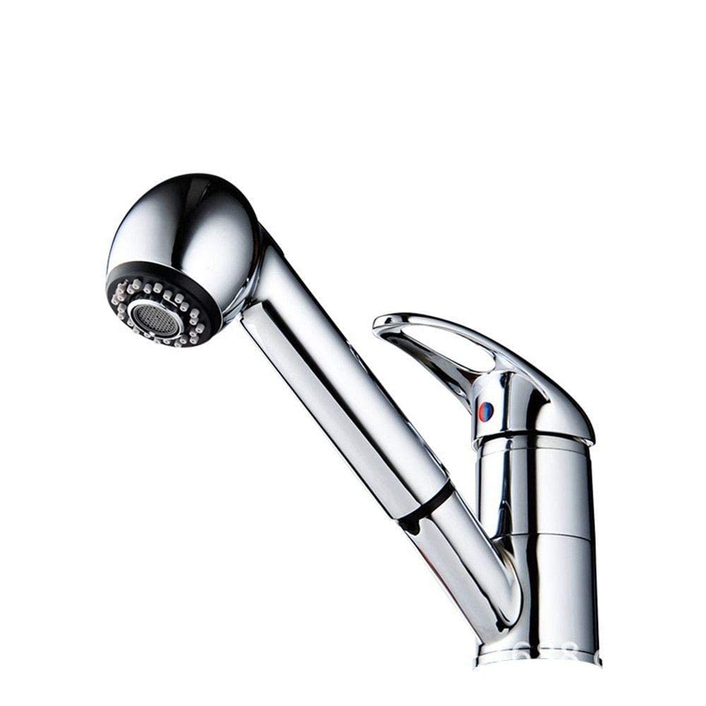 BHFPFZA Copper Kitchen Faucet Pull Down Sprayer Sink Mixer Dual Outlet Hot Water Tap Single Handle Kitchen Faucet Modern Design Easy Installation and Stylish