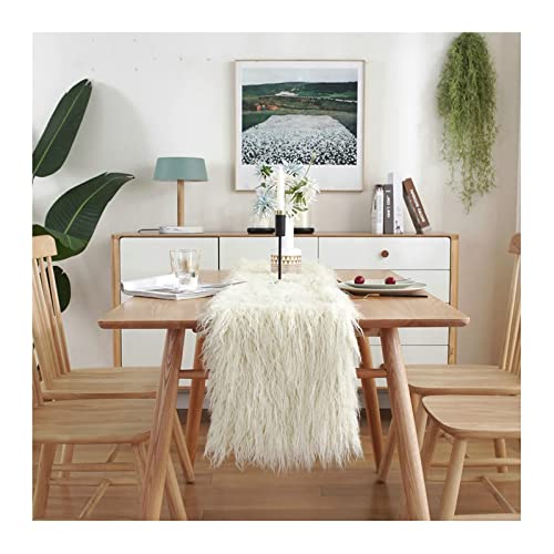 Chemin de table beige 30x240 pour décoration table mariage bohème vintage