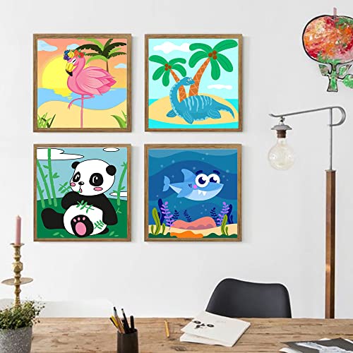 Cupmod 9 Pack Paint By Numbers For Kids Ages 8-12,Diy Acrylic Easy Paint By Numbers For Beginners Ages 4-8,Animals Oil Painting On Canvas Without Frame For Home Wall Decor #TOP1