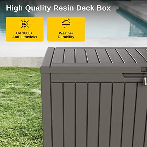image for EAST OAK 60 Gallon Deck Box, Outdoor Storage Box with Padlock for Pati