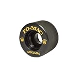 Fomac Premier Mini Mac Wheels - Made with Vanathane Material | Smaller 45mm Hard Indoor Old School Clay Style | Attractive, Stylish & Smooth - Made in USA (Set of 8 Wheels, Black Color)