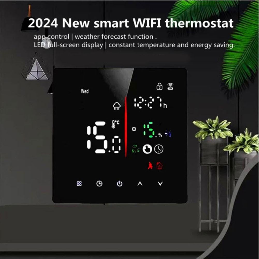 Oceanlend Smart WiFi Thermostat 2.4G für Fußbodenheizung für tuya Smart(Black 16A Electric Heating)