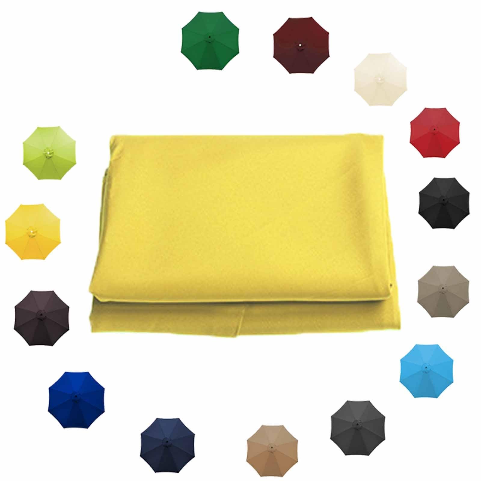 Waterproof Replacement Umbrella Fabric, Parasol Replacement Canopy 8.8Ft 9.8Ft 6 Ribs 8 Ribs Umbrella Replacement Cloth UV50+ Patio Replacement Parasol Cover(Yellow,8 Ribs-300cm(9.8ft))