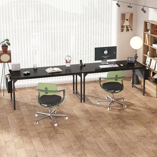 Image of OLIXIS Computer Desk, 63 Inch Gaming Desks for Home Office Small Spaces | Writing Study Craft Work Table, Computer Workstation for Bedroom with Storage Bag, Black