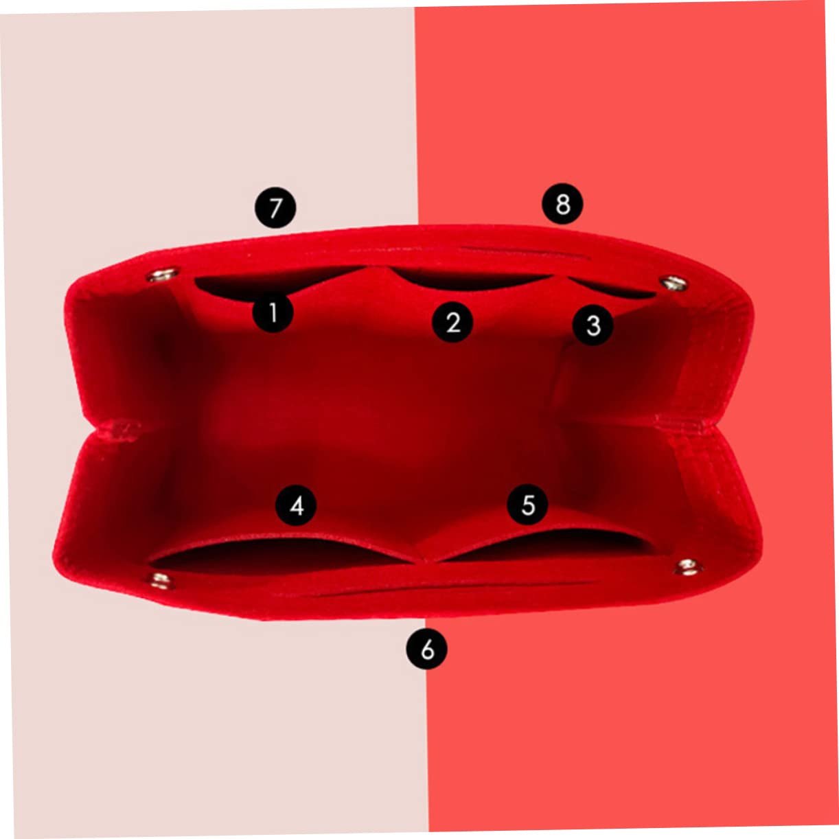 Ipetboom Tote Bag Organizer Insert Felt Handbag Organizer Large Capacity Purse Insert