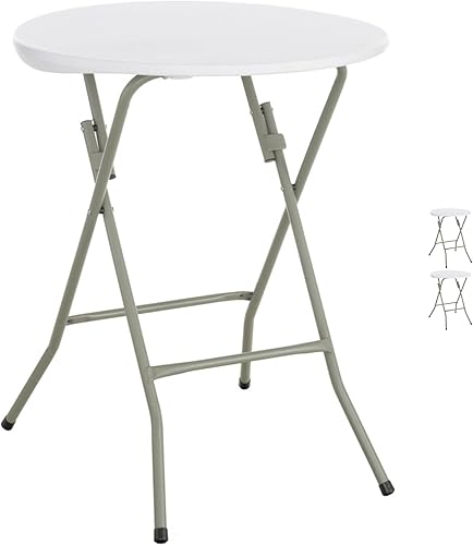 Miniatura 9 de MixHome Mesa plegable de 24 pulgadas mesa plegable redonda mesa plegable personal mesa para tartas mesa redonda plegable mesa redonda pequeña
