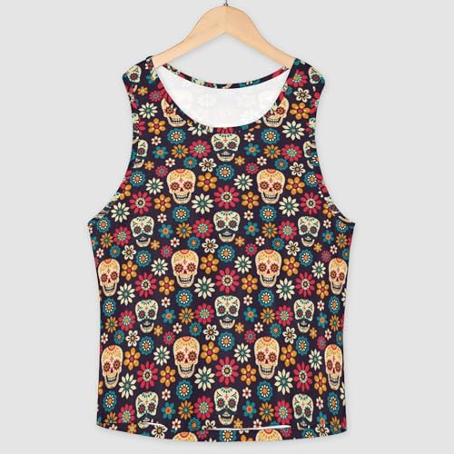 Day of The Dead Women's Tops Summer Fashion Sports Vest Sleeveless T-Shirt3